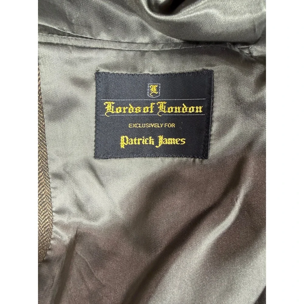 Lords of London Patrick James Brown Herringbone Blazer Union Made‎ Canada 44L